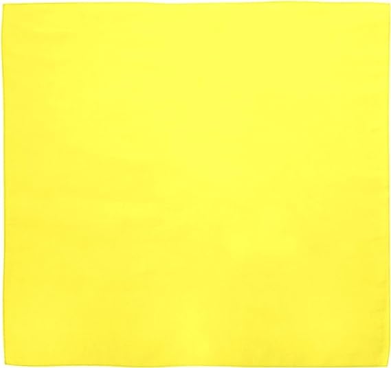 1pc Yellow Solid Color Bandanas, 100% Cotton - 22x22 Inches