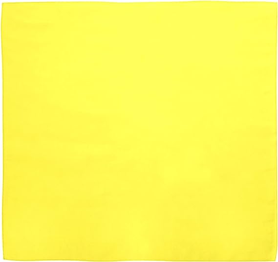 12-pack Yellow Solid Color Bandanas, 100% Cotton - 22x22 Inches