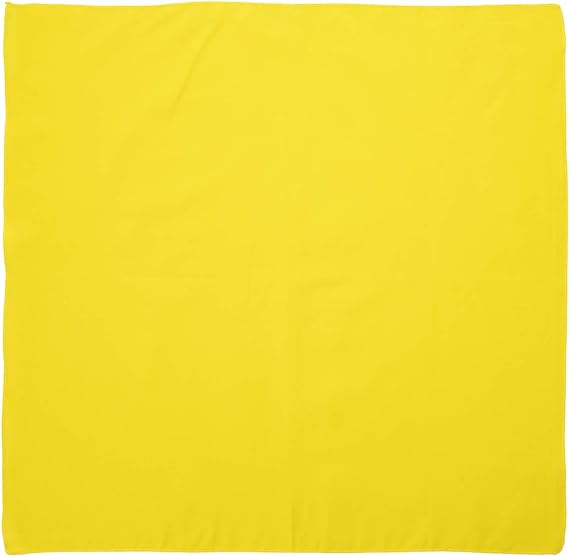 12-pack Yellow Solid Color Bandanas, 100% Cotton - 22x22 Inches
