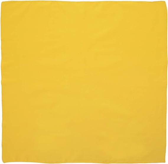 1pc Gold Solid Color Bandanas, 100% Cotton - 22x22 Inches