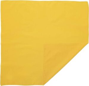 12 pieces, Solid Color Bandana, Imported, 100% Cotton, Gold, 22" x 22"