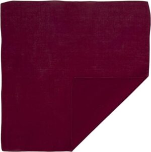 12 pieces, Solid Color Bandana, Imported, 100% Cotton, Burgundy / Wine, 22" x 22"