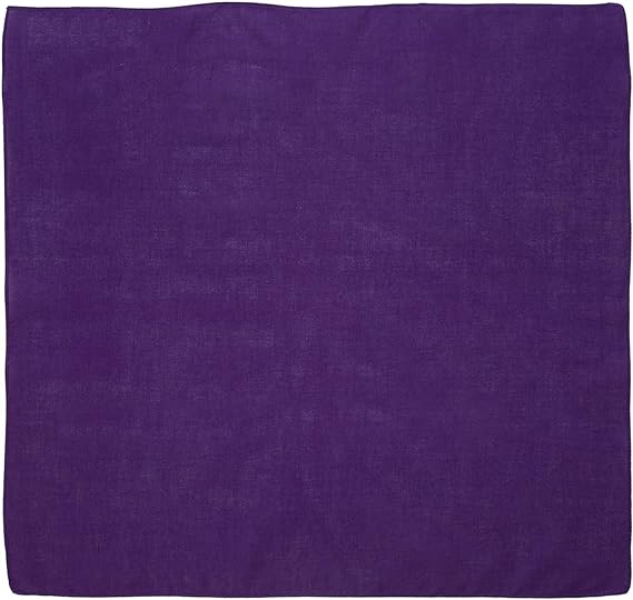 1pc Purple Solid Color Bandanas, 100% Cotton - 22x22 Inches