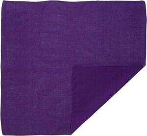 12 pieces, Solid Color Bandana, Imported, 100% Cotton, Purple / Grape, 22" x 22"