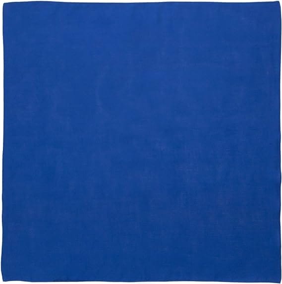 1pc Blue Solid Color Bandanas, 100% Cotton - 22x22 Inches