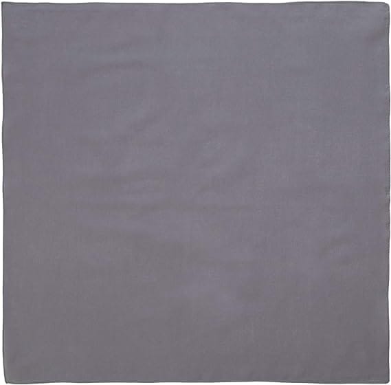 1pc Grey Solid Color Bandanas, 100% Cotton - 22x22 Inches