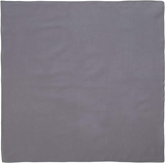 12-pack Grey Solid Color Bandanas, 100% Cotton - 22x22 Inches