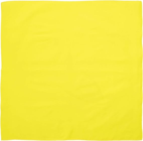 1pc Neon Yellow Solid Color Bandanas, 100% Cotton - 22x22 Inches