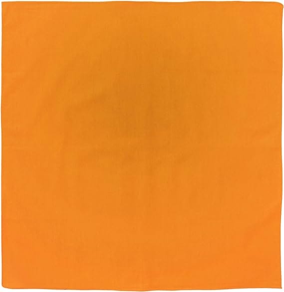 1pc Neon Orange Solid Color Bandanas, 100% Cotton - 22x22 Inches