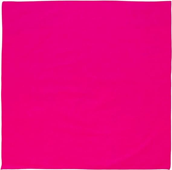 1pc Neon Pink Solid Color Bandanas, 100% Cotton - 22x22 Inches