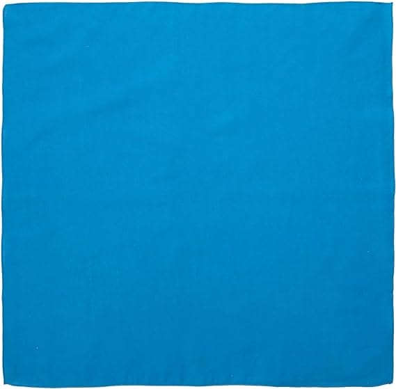 1pc Turquoise Solid Color Bandanas, 100% Cotton - 22x22 Inches