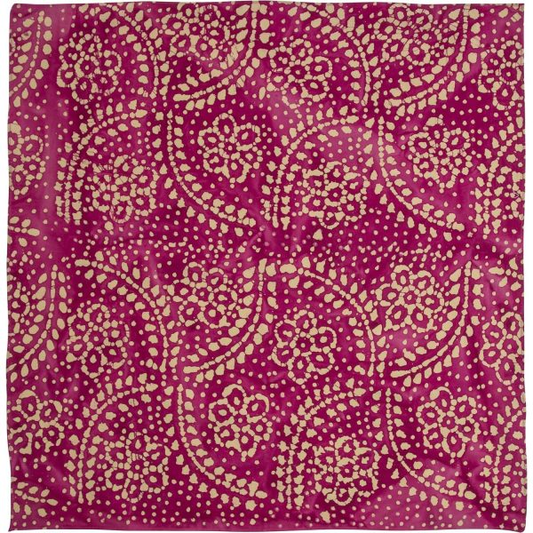 A pink batik bandana, measures 22x22 inches, displayed as a single piece.