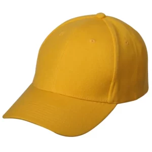 Wool Look Baseball Hat with Adjustable Velcro Back - 12 pieces, Gold