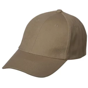 Wool Look Baseball Hat with Adjustable Velcro Back - 12 pieces, Khaki