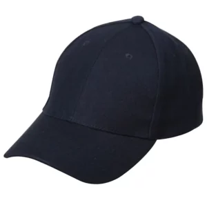 Wool Look Baseball Hat with Adjustable Velcro Back - 12 pieces, Navy Blue