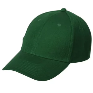 Wool Look Baseball Hat with Adjustable Velcro Back - 12 pieces, Hunter Green