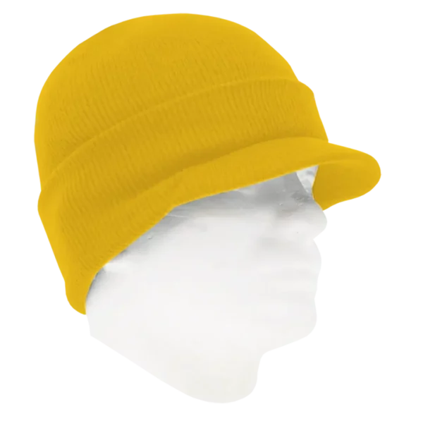 Yellow Ski Hat with Visor - 12 pieces