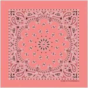 12 pieces, Western Paisley Bandana - Made in USA 100% Cotton, Strawberry, 22" x 22"