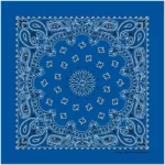 12 pieces, Western Paisley Bandana - Made in USA 100% Cotton, Royal Blue, 22" x 22"