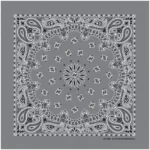 12 pieces, Western Paisley Bandana - Made in USA 100% Cotton, Charcoal Grey, 22" x 22"