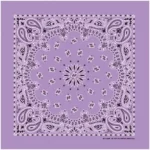 12 pieces, Western Paisley Bandana - Made in USA 100% Cotton, Lavender, 22" x 22"