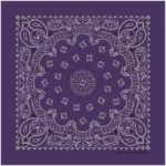 12 pieces, Western Paisley Bandana - Made in USA 100% Cotton, Grape / Purple / Plum, 22" x 22"