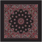 12 pieces, Western Paisley Bandana - Made in USA 100% Cotton, Black and Red (SS), 22" x 22"