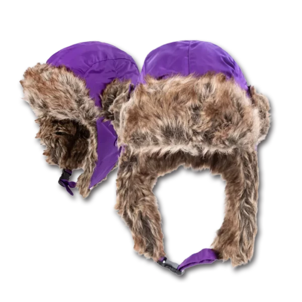 Trapper Hat - Faux Fur - Heavy Duty Nylon - Waterproof - Imported - Purple, 72pcs - Case