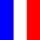 Blue with Red and White