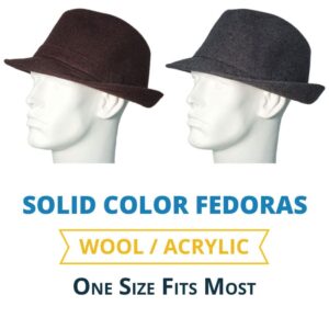 Fedora Hat - Wool Blend - Imported