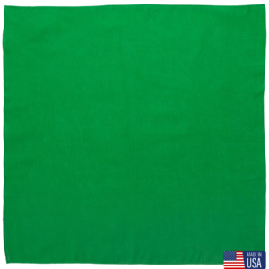 Kelly Green USA Made Solid Color Bandana 100% Cotton - 22" x 22" - 12 pieces