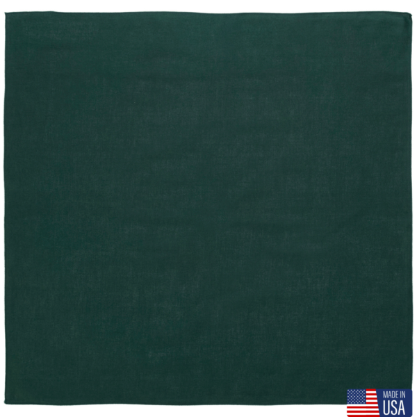 Hunter Green USA Made Solid Color Bandana 100% Cotton - 22" x 22" - 1 piece