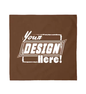 Custom Bandanas 100% Cotton - Screen Printing - 18" x 18", Brown