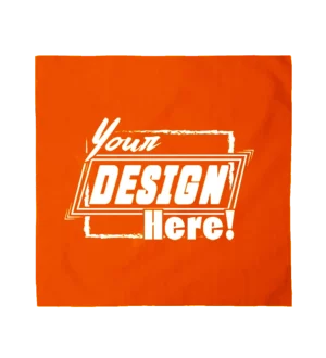 Custom Bandanas 100% Cotton - Screen Printing - 18" x 18", Orange