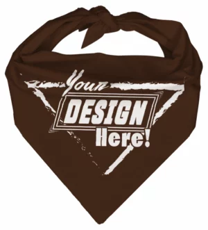 Custom Triangle Bandanas 100% Cotton - Screen Printing - 18”x25”x18”, Brown