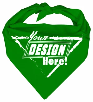 Custom Triangle Bandanas 100% Cotton - Screen Printing - 18”x25”x18”, Green