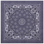 Khaki Western Paisley Bandana – Extra-Large 27” X 27" - Gray