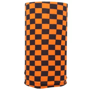 Checkered Tube Headband - 1 piece, Black and Orange