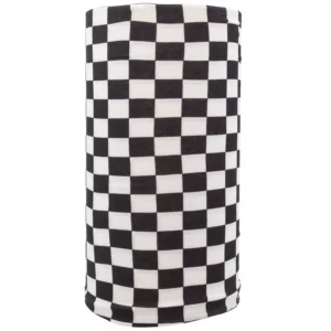 Checkered Tube Headband - 1 piece, White and Black