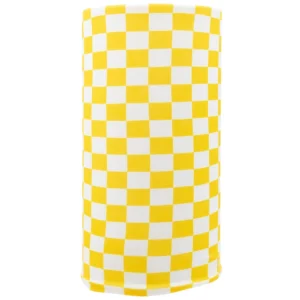 Checkered Tube Headband - 1 piece, White and Yellow