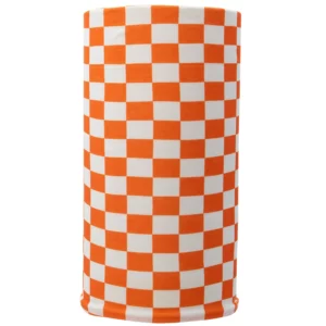 Checkered Tube Headband - 1 piece, White and Orange