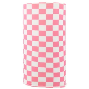 Checkered Tube Headband - 1 piece, White and Pink