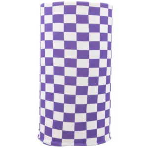 Checkered Tube Headband - 1 piece, White and Purple