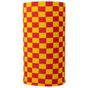 Checkered Tube Headband - 1 piece, Yellow and Red