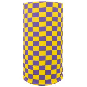 Checkered Tube Headband - 1 piece, Yellow and Purple
