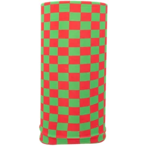 Checkered Tube Headband - 1 piece, Red andGreen