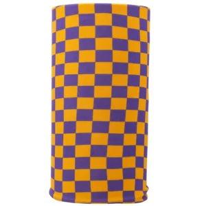 Checkered Tube Headband - 1 piece, Purple and Gold