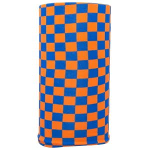 Checkered Tube Headband - 1 piece, Blue and Orange
