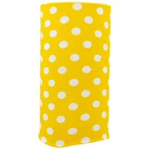 Polka Dot Tube Headband, Neck Gaiter - 1 piece, Yellow