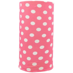 Polka Dot Tube Headband, Neck Gaiter - 12 pieces, Pink